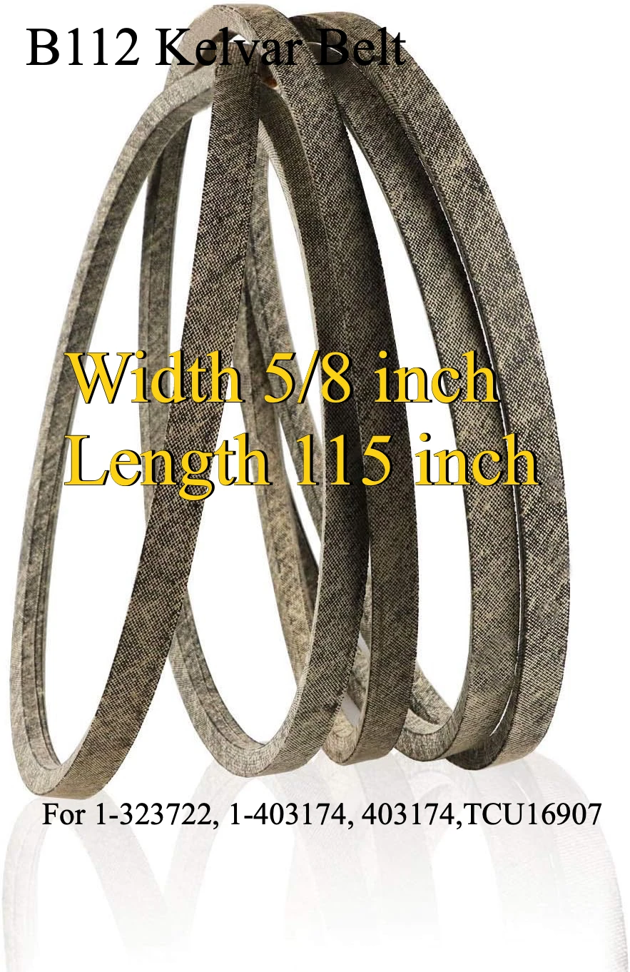 B112 5/8"x115" Kevlar Belt For 1-323722, 1-403174, 403174,TCU16907 Compatible for John Deere Exmark Snapper Pro