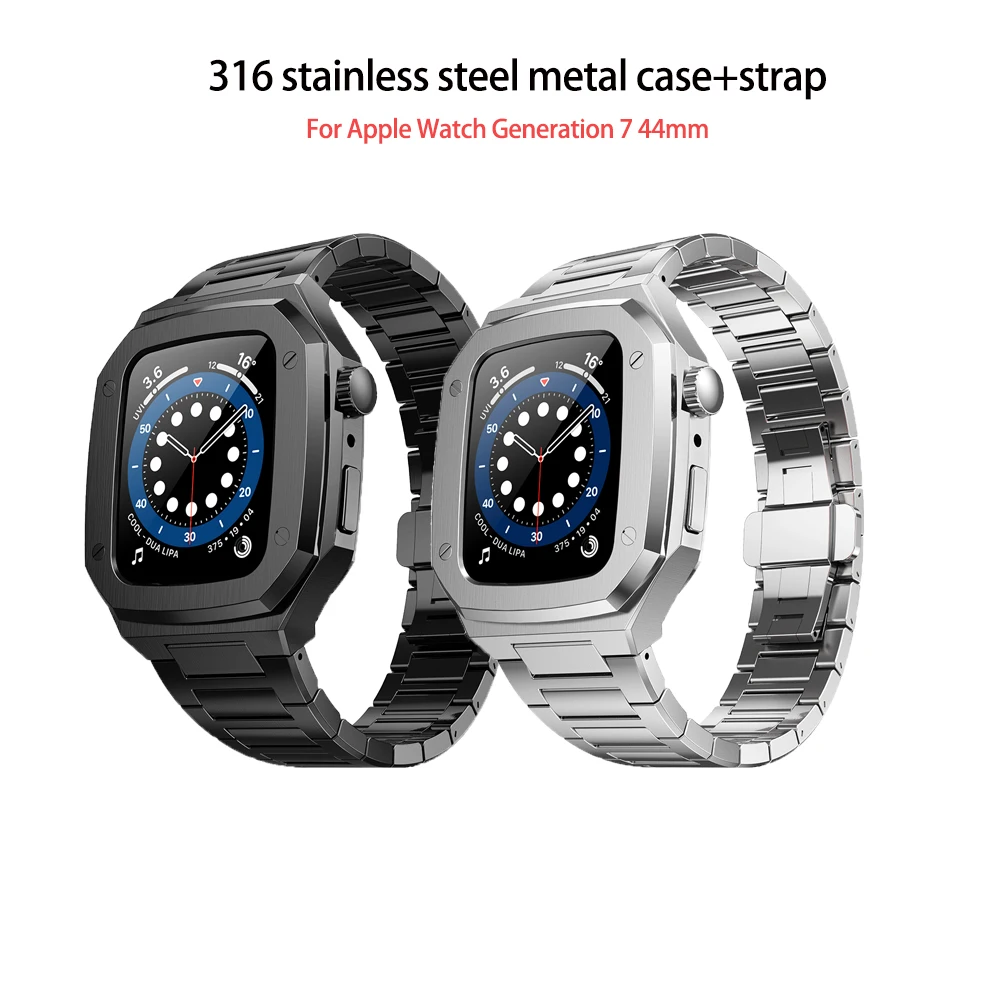 for Apple Watch6 44Mm Metal Watch Case With 316l Stainless Steel Band Bracelet Protect Cover for Iwatch