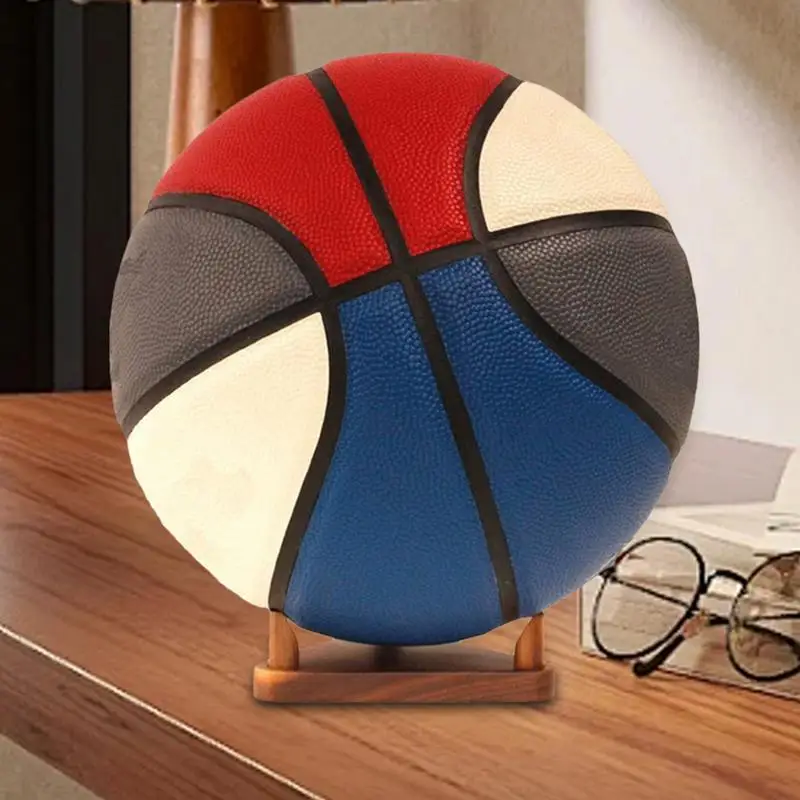 Basketball Display Rack Wood Soccer Ball Display Holder Ball Stand Holder Display Stand Wooden Basketball Football Soccer Holder