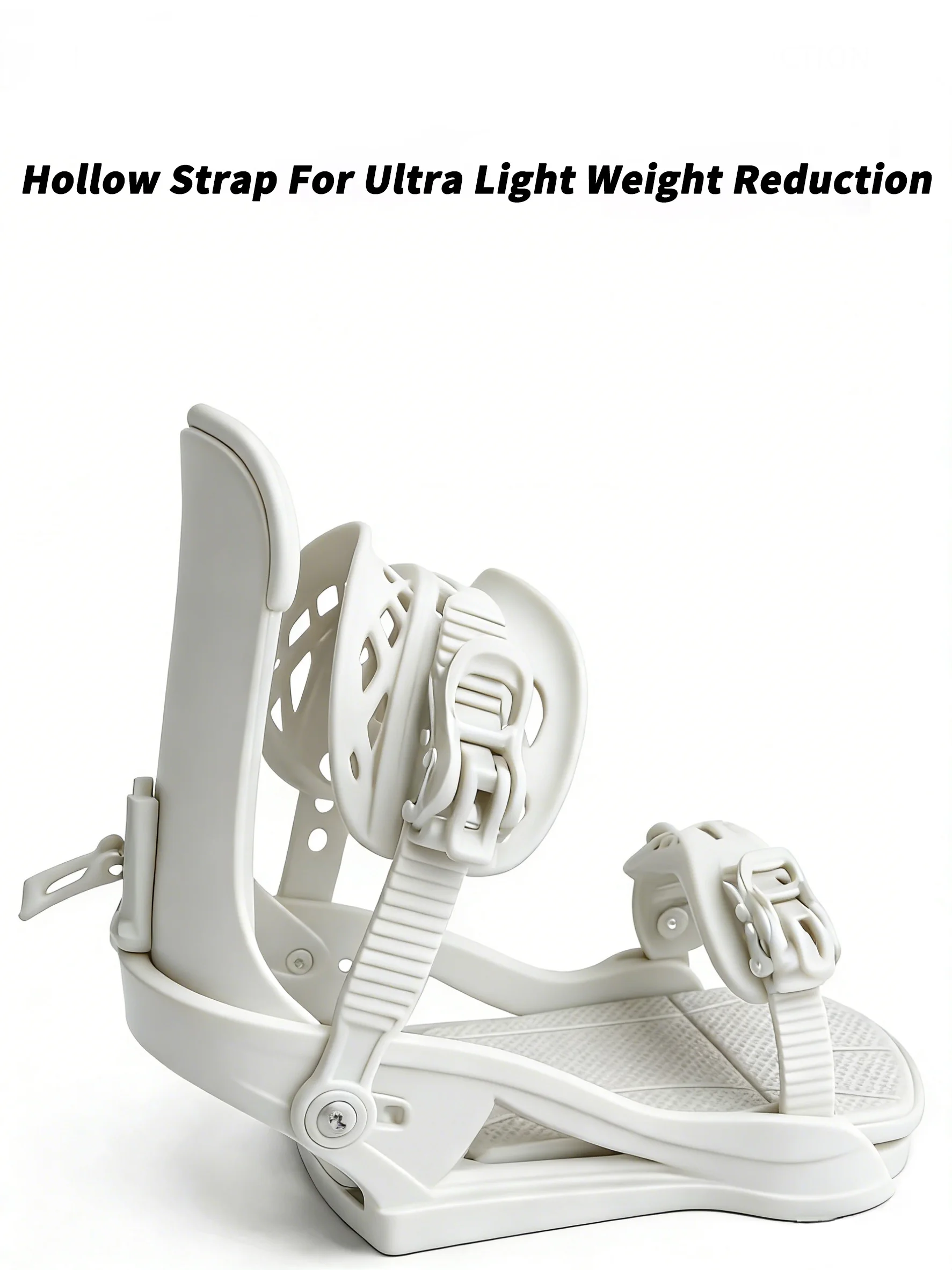 Snowboard Bindings White 3D Fully Adjustable Wrapped Binding Shock-absorbing and Comfortable Base