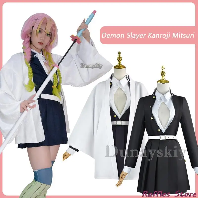 

Kanroji Mitsuri Cosplay Costume Kimono Kamado Kanroji Mitsuri Uniform Haori Halloween Costume Party Uniform