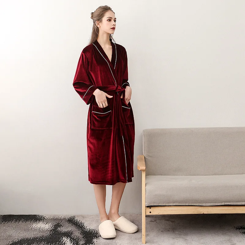 Lovers Robe Dressing Gown Women And Men Velour Robes Soft Kimono Bathrobe Summer Summer Thin Fashion Simple Home Wear