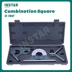 INSTAR Combination Square 180° Industrial Quality Bevel Protractor DIN Grade Level Gauge