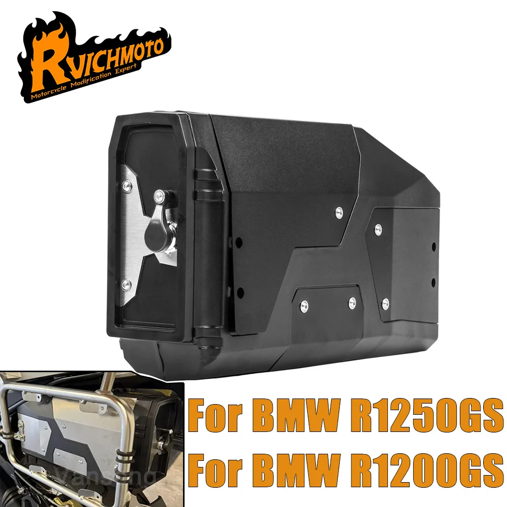 Motorcycle Decorative Aluminum Left Side Bracket Box Toolbox Tool Box For BMW R1200GS ADV R1250GS Adventure GS1200 F850GS F750GS