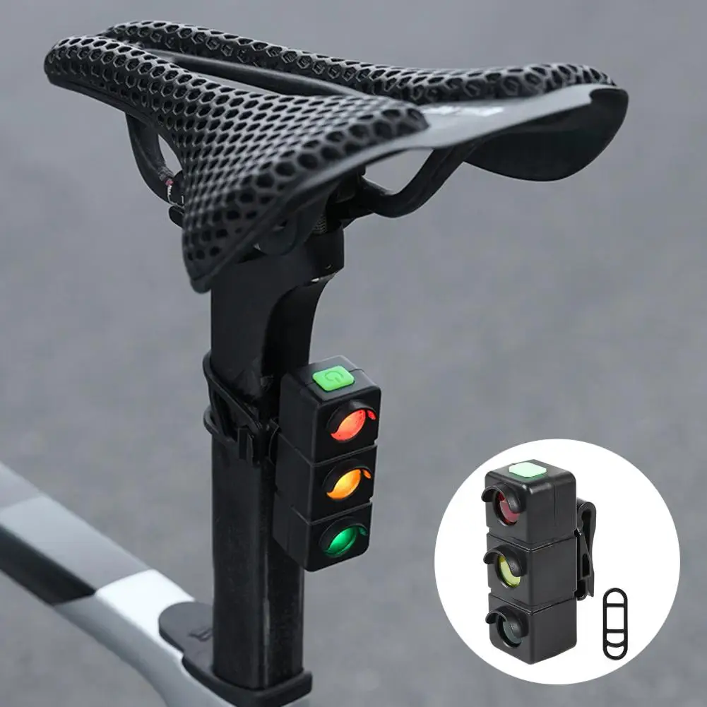 Bicycle Tail Light 3 Colors LED Traffic Lights Type-C Rechargeable MTB Road Mountain Bike Rear Night Riding Bike Warning Lamp