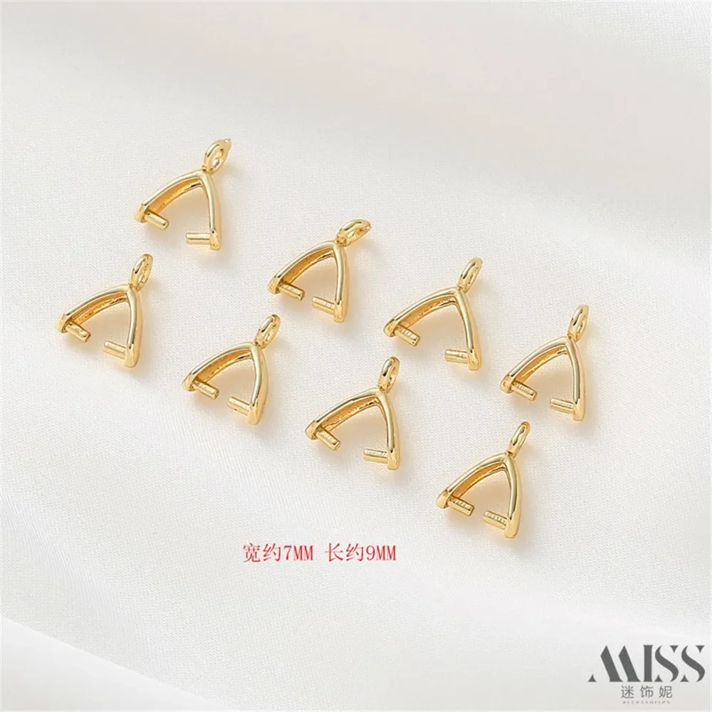 

18K Gold-wrapped Crystal Pearl Clip Pendant Buckle Connecting Buckle Melon Seed Buckle DIY Jewelry Necklace Pendant Accessories