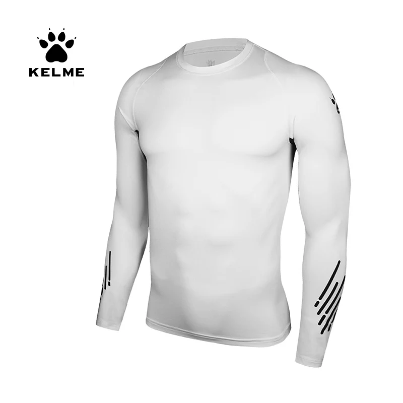

Kelme Мужская облегающая быстросохнущая спортивная футболка с длинными рукавами для бега, баскетбольный топ для фитнеса и тренировок