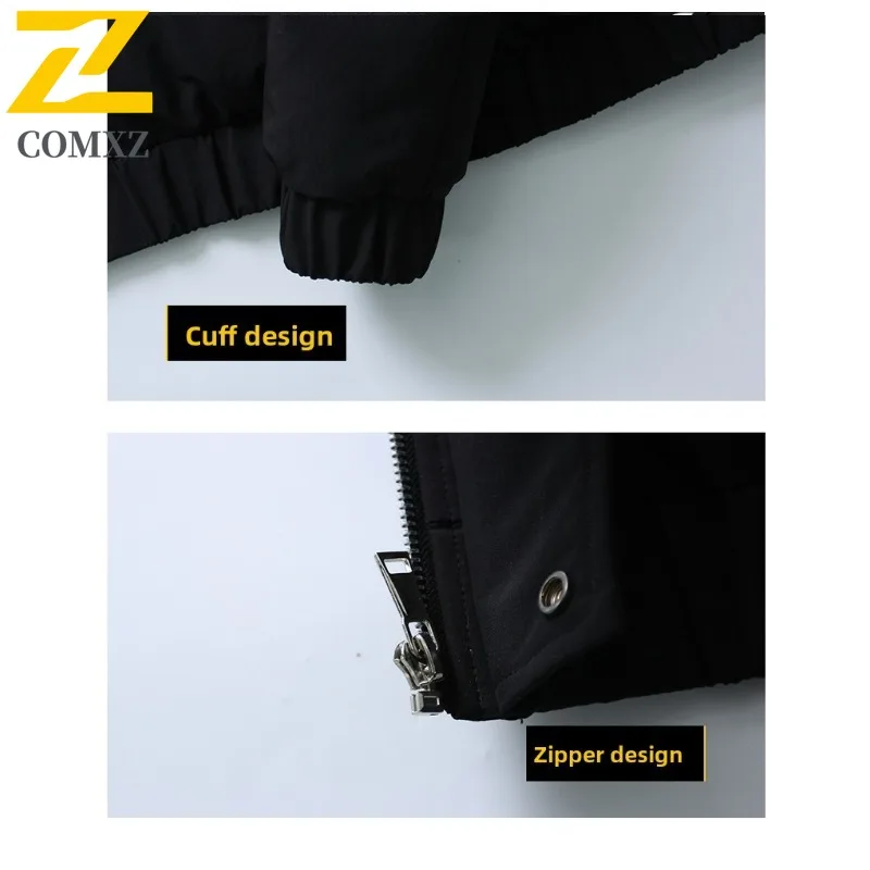 COMXZ Men Winter Jacket Trendy Windproof Thick High-Quality Hiking Shopping Padding Coat Outdoor Glamorous Cotton Padded Jacket