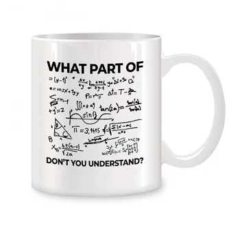 Cosa parte di non ti capiscono Tazze da ingegnere per insegnanti di matematica Studente Compleanno Novità Caffè Tazze da tè in ceramica Bianco 11 oz