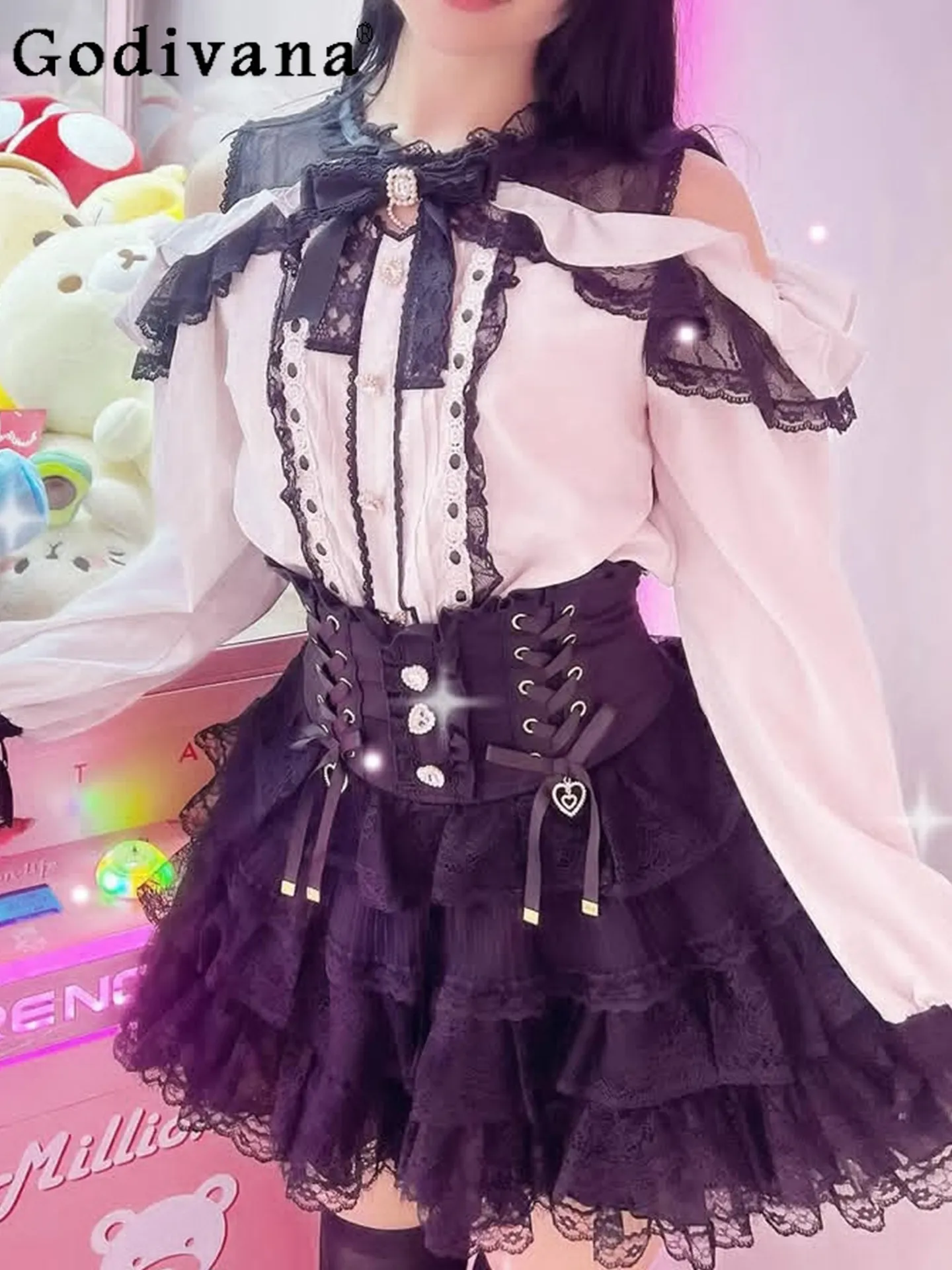 

Japanese Lolita Mass-produced Waist and Thin Lace Ruffle Edge Tutu Skirt 2026 New Sweet and Cute Girl Versatile Cake Skirt