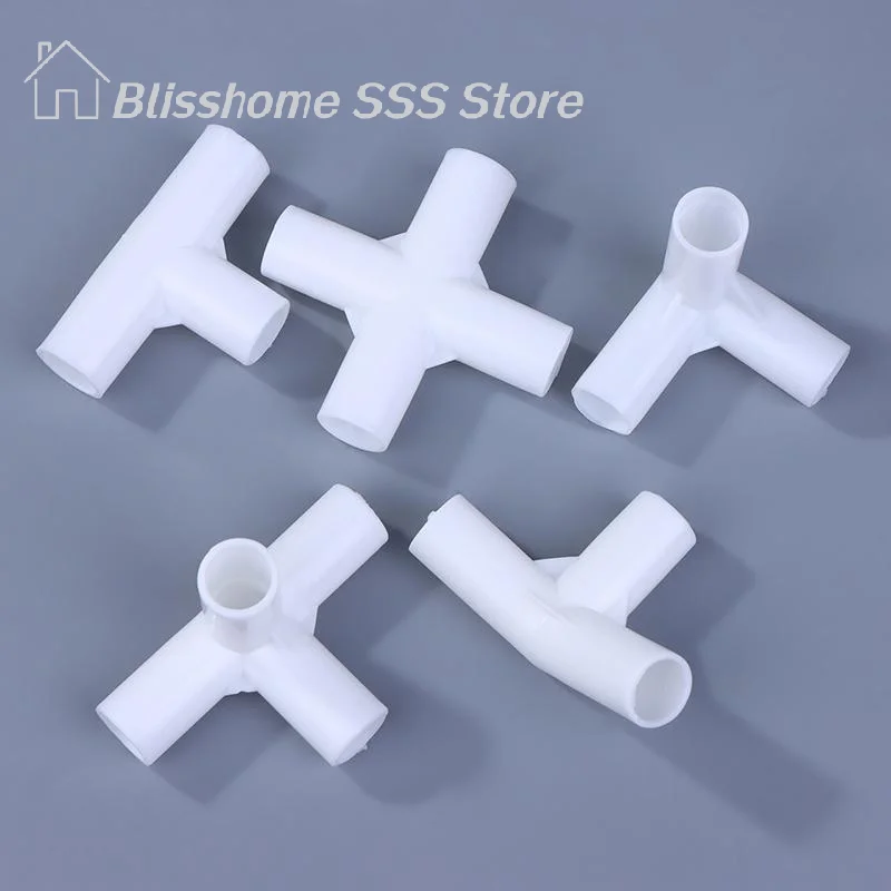 【S】High-Quality 10PCS 12mm Plastic White Pipe Connector Shelf Tent Fixed Joint Fitting Four Straight Elbow Wardrobe