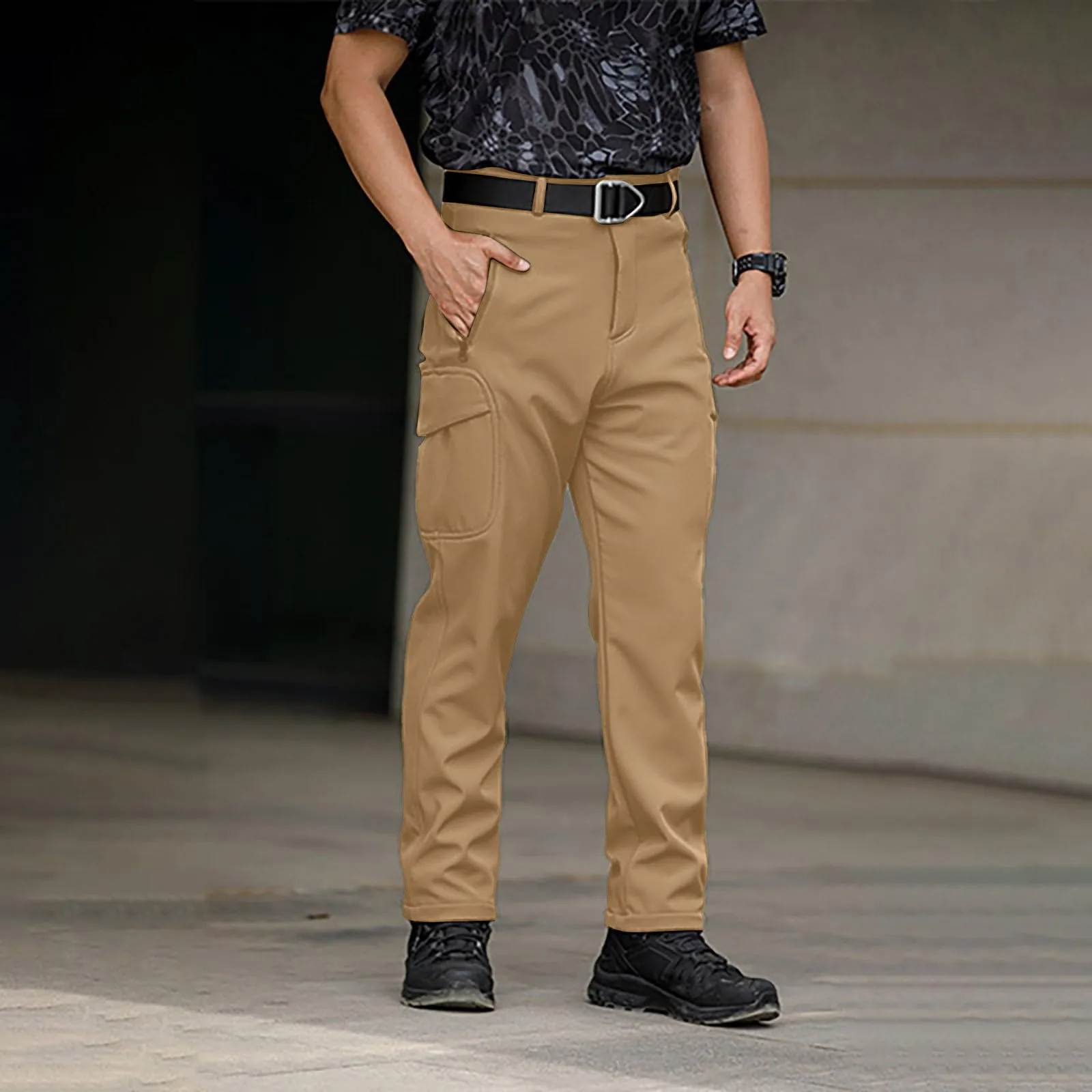 

Men's Training Cargo Pants with Pockets Waterproof Ripstop Overalls Autumn Comfy Lightweight Daily Outdoor Work Hiking Pants