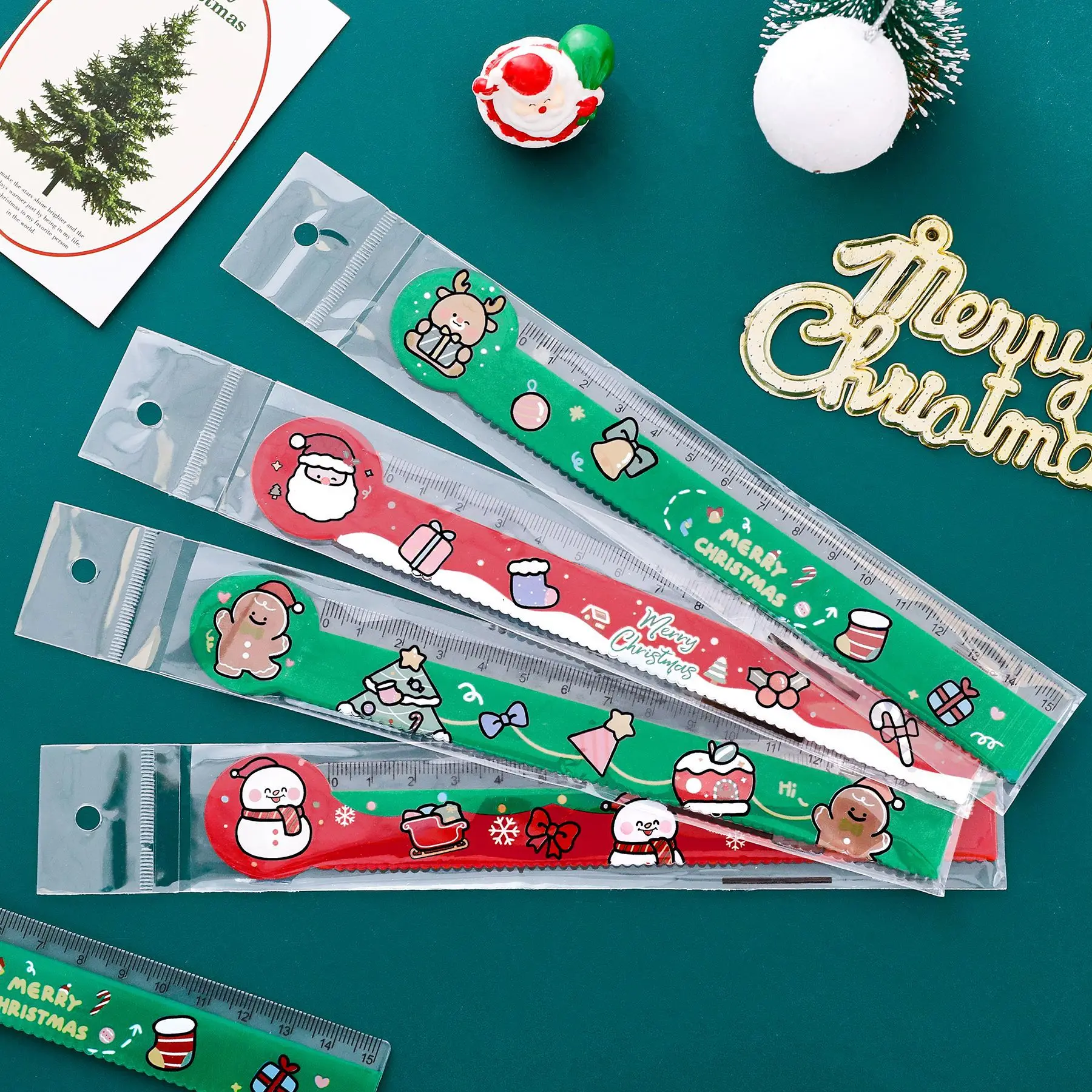 Cartoon Wave Ruler Fun Magnetic Ruler Children'S Ruler Cute For Classroom Stationery Collection Christmas