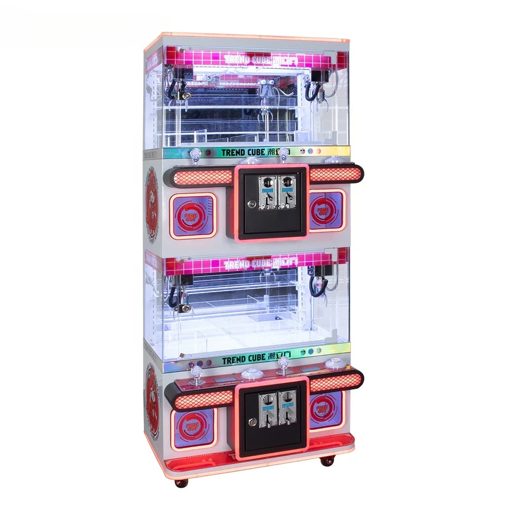 Wholesale Coin Operated Gift Arcade Claw Machine Commercial 4 Players Double Layer Small Toy Crane Claw Machine For Kids