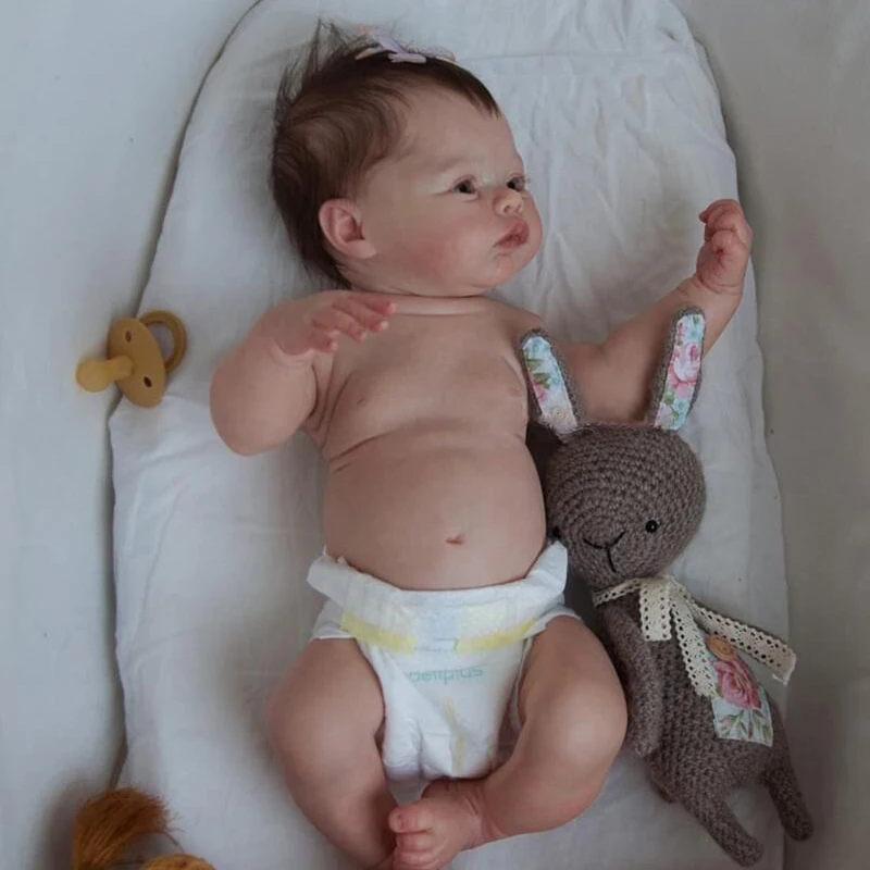 18inch Reborn Dolls Meadow Full Body Silicone Baby Girl Newborn Baby Size Handmade Hand-root Hair Visible Veins Toy Gift