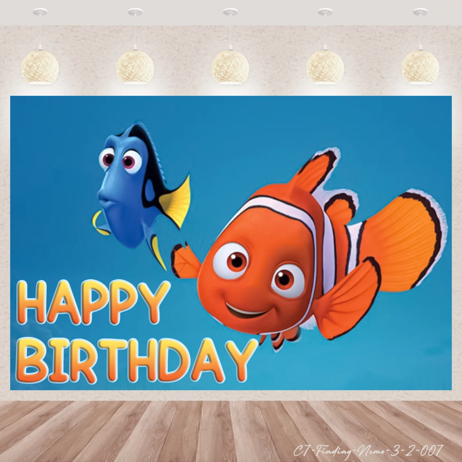 Clownfish Dory Finding Nemo Theme Birthday Party Vinyl Background Baby Shower Photography Props Kid Room Decor Supplies Photo