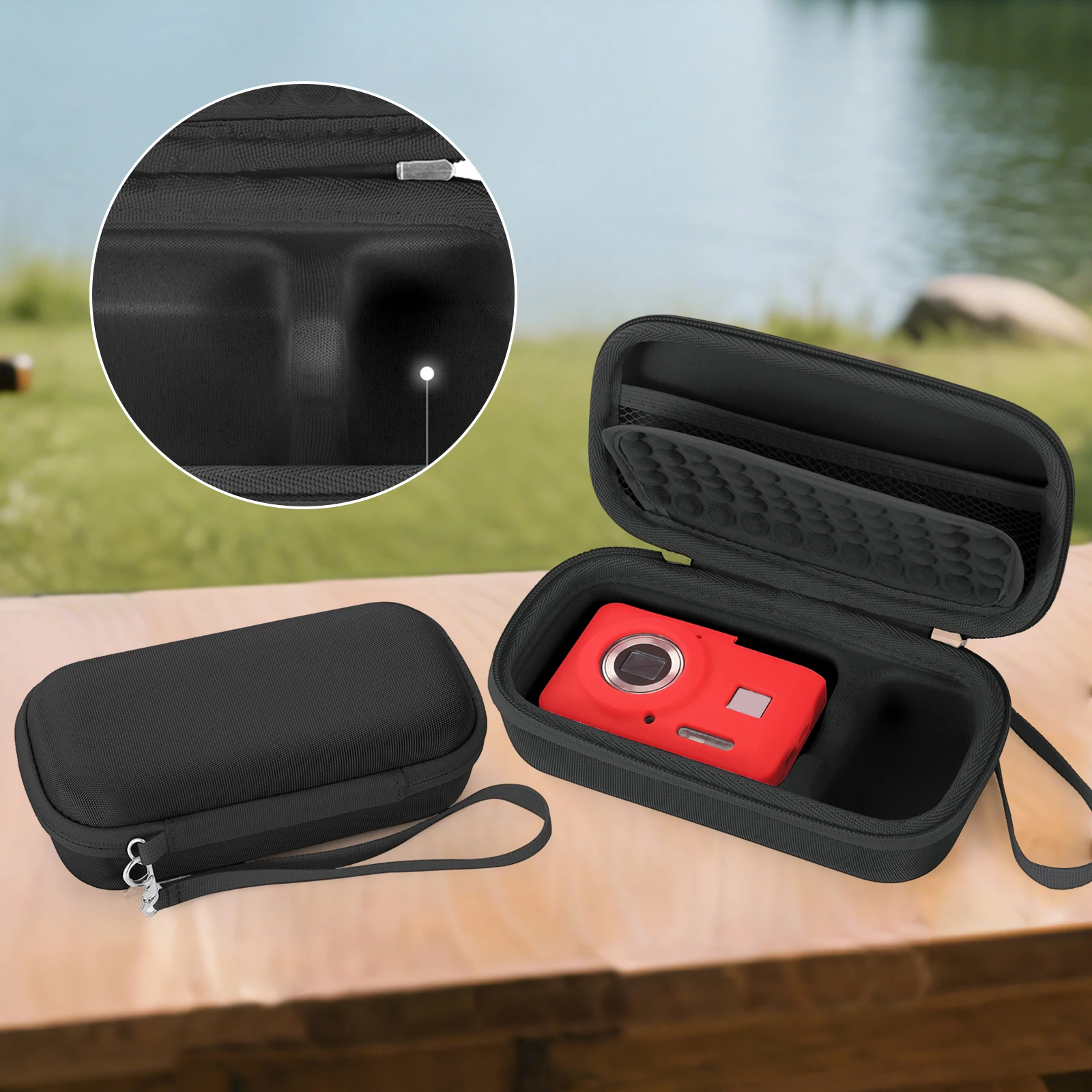 

Чехол для цифровой камеры, чехол для переноски камеры, небольшой чехол для камеры с сетчатым карманом для аксессуаров, SD-карта для KODAK PIXPRO FZ55/FZ45