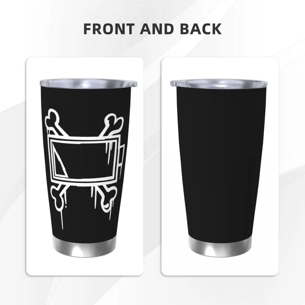 Doorman Bone Batttery Insulated Tumbler with Straws Lid Murder Drones Vacuum Thermal Mug Double Wall Hot Cold Drinks Cups, 20oz