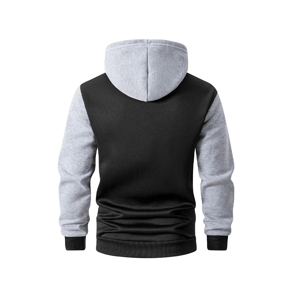 เสื้อฮู้ดผู้ชายสำหรับฤดูใบไม้ร่วง แจ็คเก็ตแขนยาว เสื้อสเวตเชิ้ตโอเวอร์ไซส์ เสื้อฮู้ดแบบมีซิป เสื้อฮู้ดผู้ชายลำลอง เสื้อแจ็คเก็ตสปอร์ต