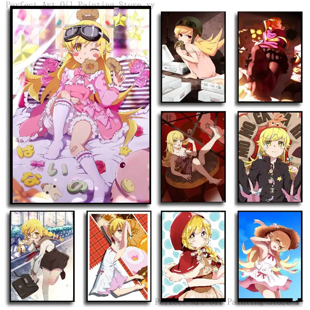 Anime Bakemonogatari Oshino Shinobu Poster Self-adhesive Art Room Entrance Restaurant Wall Decor Art Painting