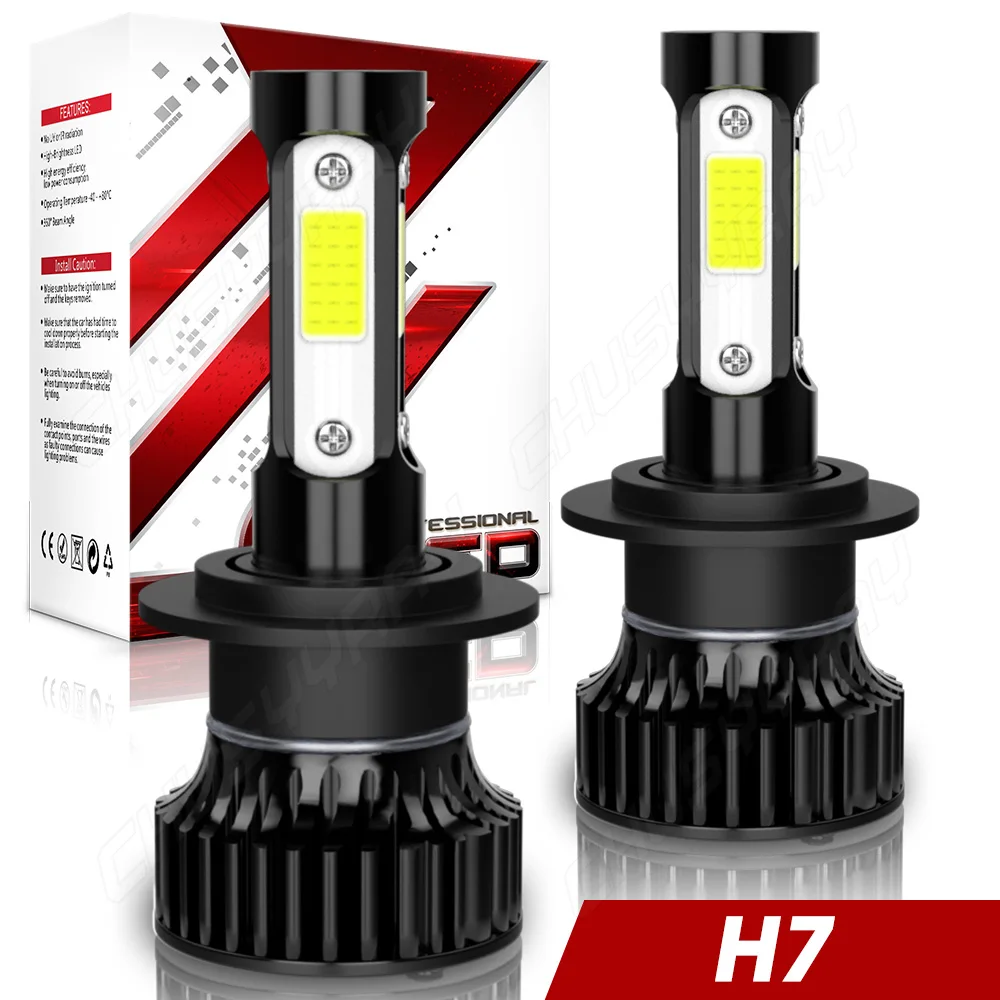 

PCVBMLAUT 2PCS Car lights H7 Super Bright LED Headlights High Low Beam Fog Light Bulb White 6000K Minisize Car accsesories