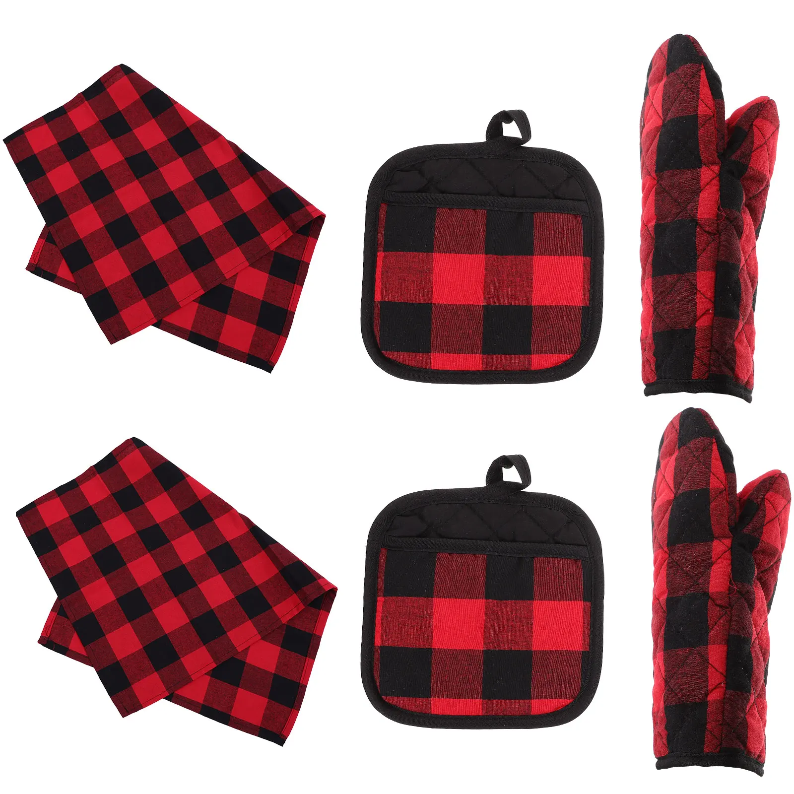 

Polyester Cotton Kitchen Mat Dish washing Towel Microwave Glove Heat Resistant Mitt Baking Oven Supplies Non slip Design Hanging