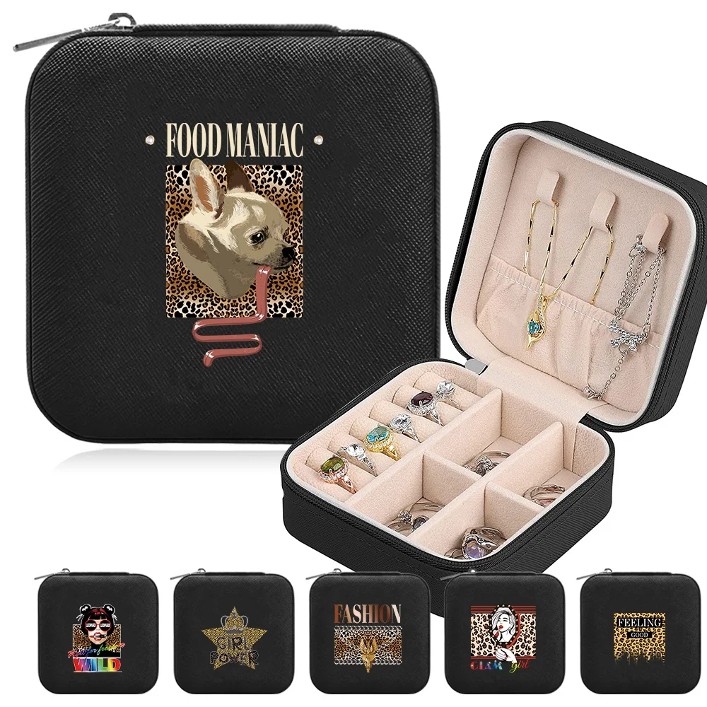 Travel Packing Storage Box New Multi Grid Jewelry for Women's Accessories PU Leather Jewel Boxes Leopard Series Organizer Device