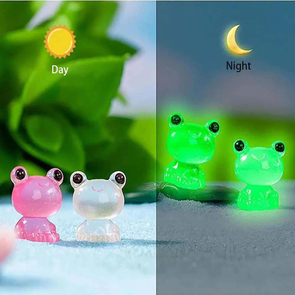 Funny Micro Landscape Mini Glow Frogs Glow At Dark Cute Luminous Frog Ornaments Small Garden Frogs Miniatures Fairy Garden