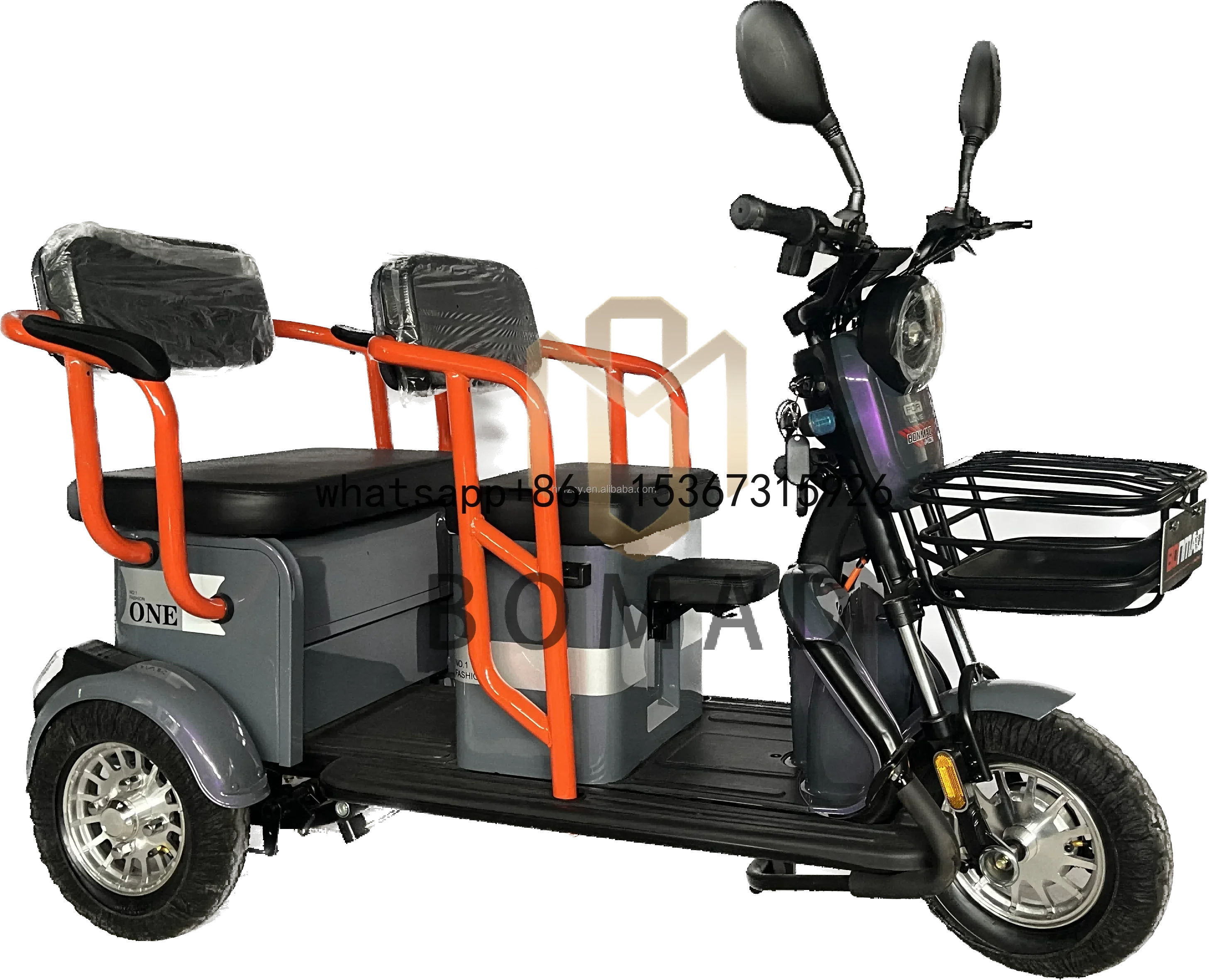 

48v 800w Electric Tricycle for Adults Manned Electric Tricycles with Open Body 3-Wheel Electric Vehicle