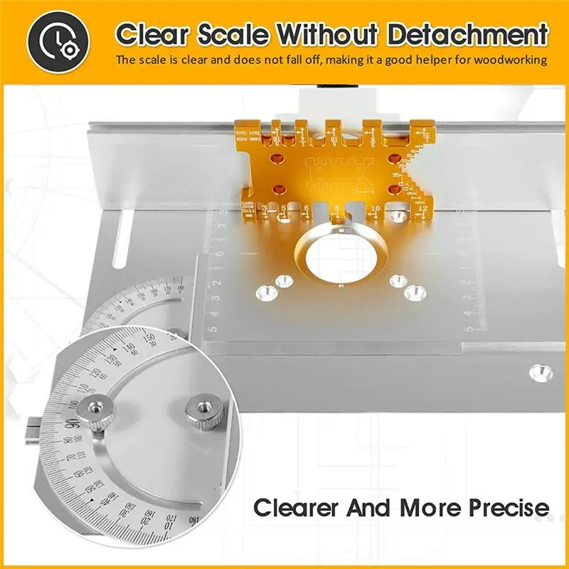 

BHBL Алюминиевая вставная пластина фрезерного стола, откидная доска для фрезерования древесины с торцовым калиброном, фрезерный триммер, деревообрабатывающий инструмент A