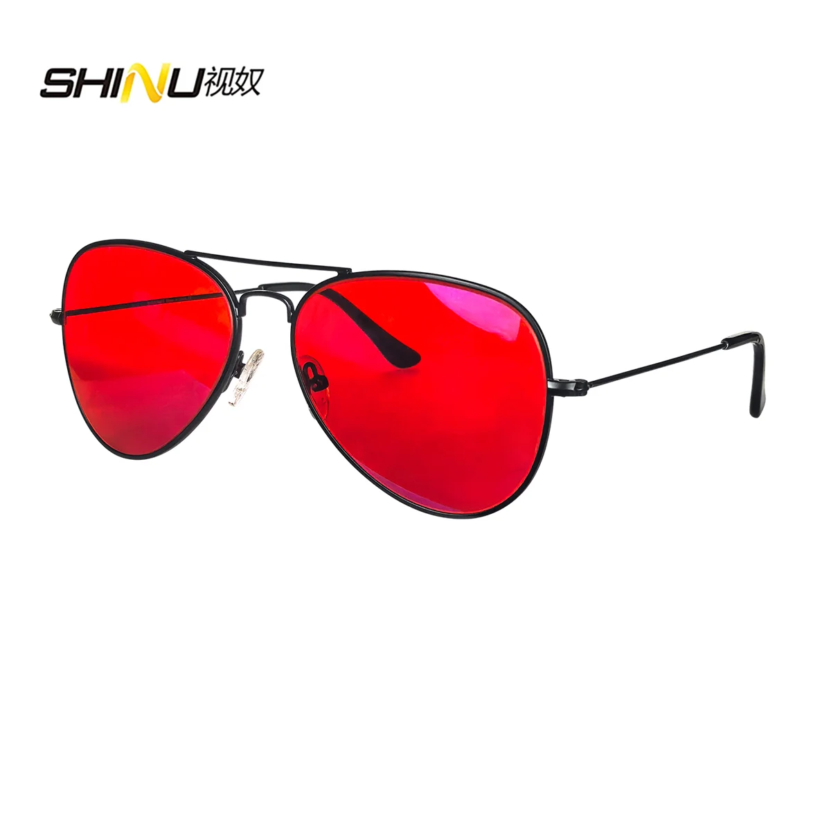 SHINU Red Lenses Glasses Men Women Better Sleep Rest Orange Blue Light Blocking Glasses Computer Protectin Eyewear Metal Frame