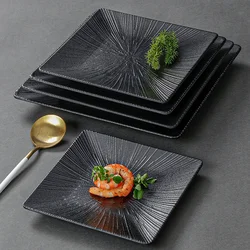 Thickened Melamine Square Dinner Plate Western Food Plate Imitation Porcelain Dishes Hot Pot Plates Kitchen Tableware