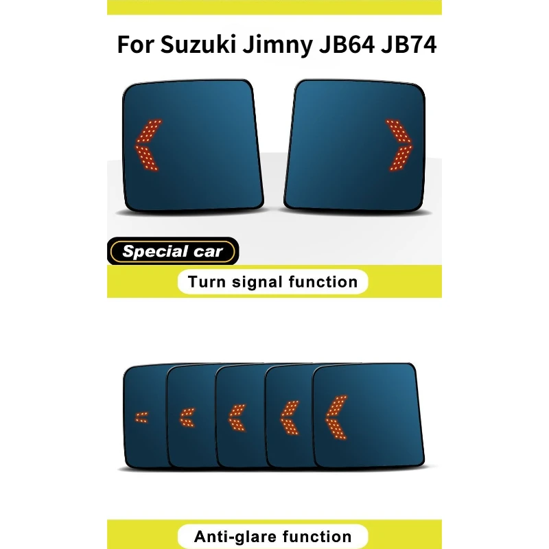 For Suzuki Jimny JB64 JB74 219-2026 Car Rear View Mirror Heated Wide Angle Anti-Fog w/ Turn Signal Rearview Mirror Accessories view 3