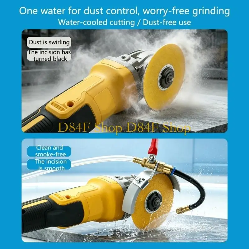 D84F Metal Body Water Sprinkler Nozzle Attachment for Cutting Machine Work, Wet Cutting Dust Reduction Part for Concrete and