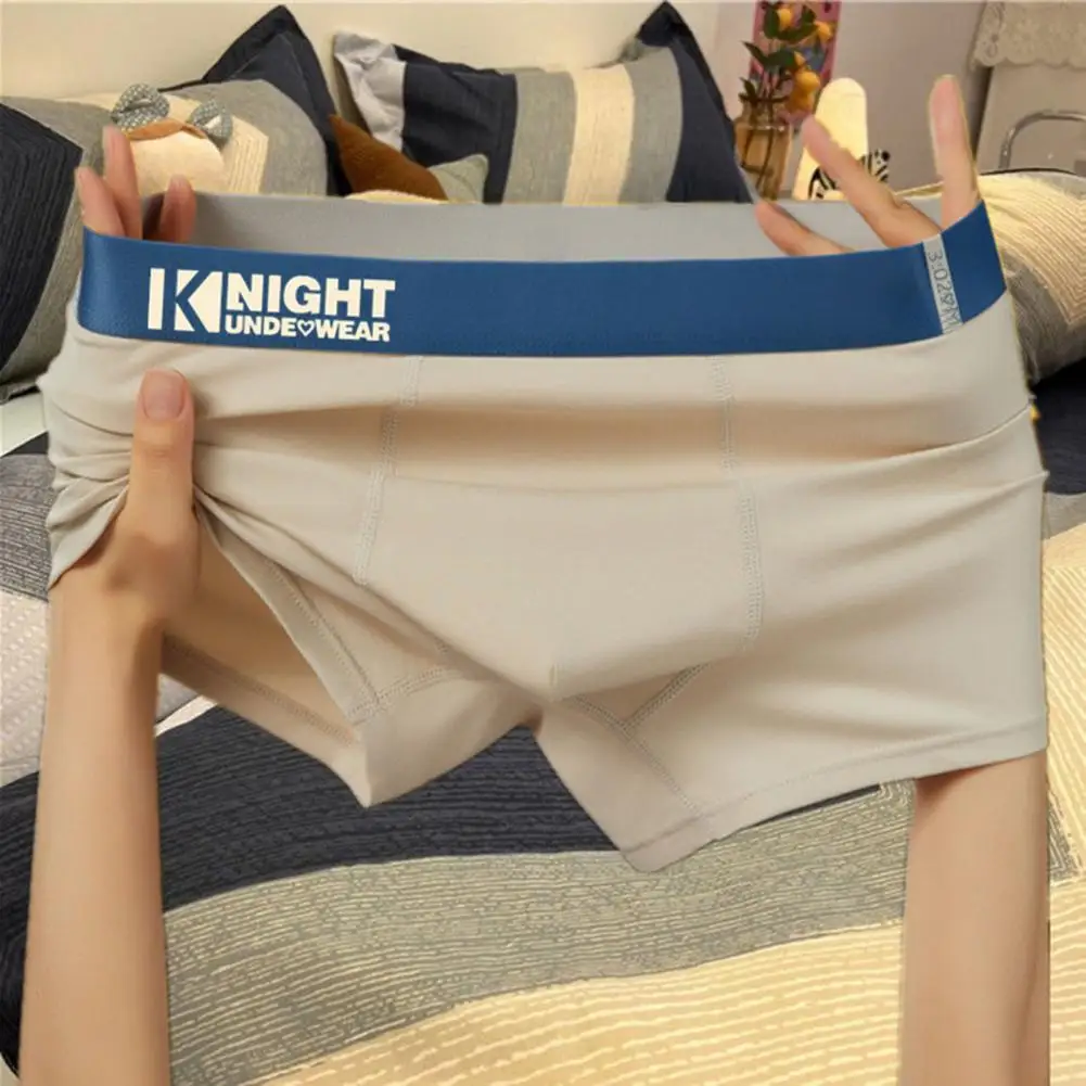 الملاكم الملابس الداخلية المسطحة الزاوية الملاكمين الرجال تنفس مطاطا حزام الملاكم ملخصات مع تصميم طباعة الحروف للارتداء اليومي #5