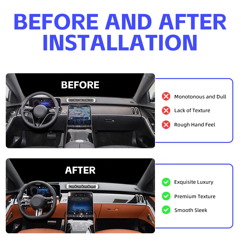 W223 Dashboard Panel Interior 6-piece Piano Panel Trim Kit for Mercedes Benz S-class S450 S480 S500 for Maybach 2021+