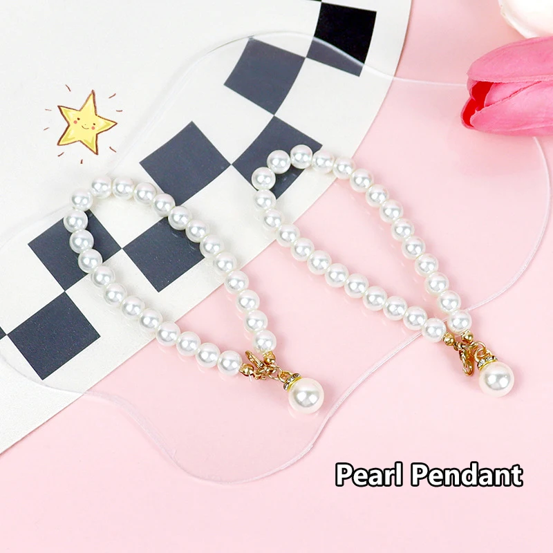 Pearl Chains Key Pendant With Drill Bag Accessories Mobile Car Accessories Earphone Cover Decoration Creativity