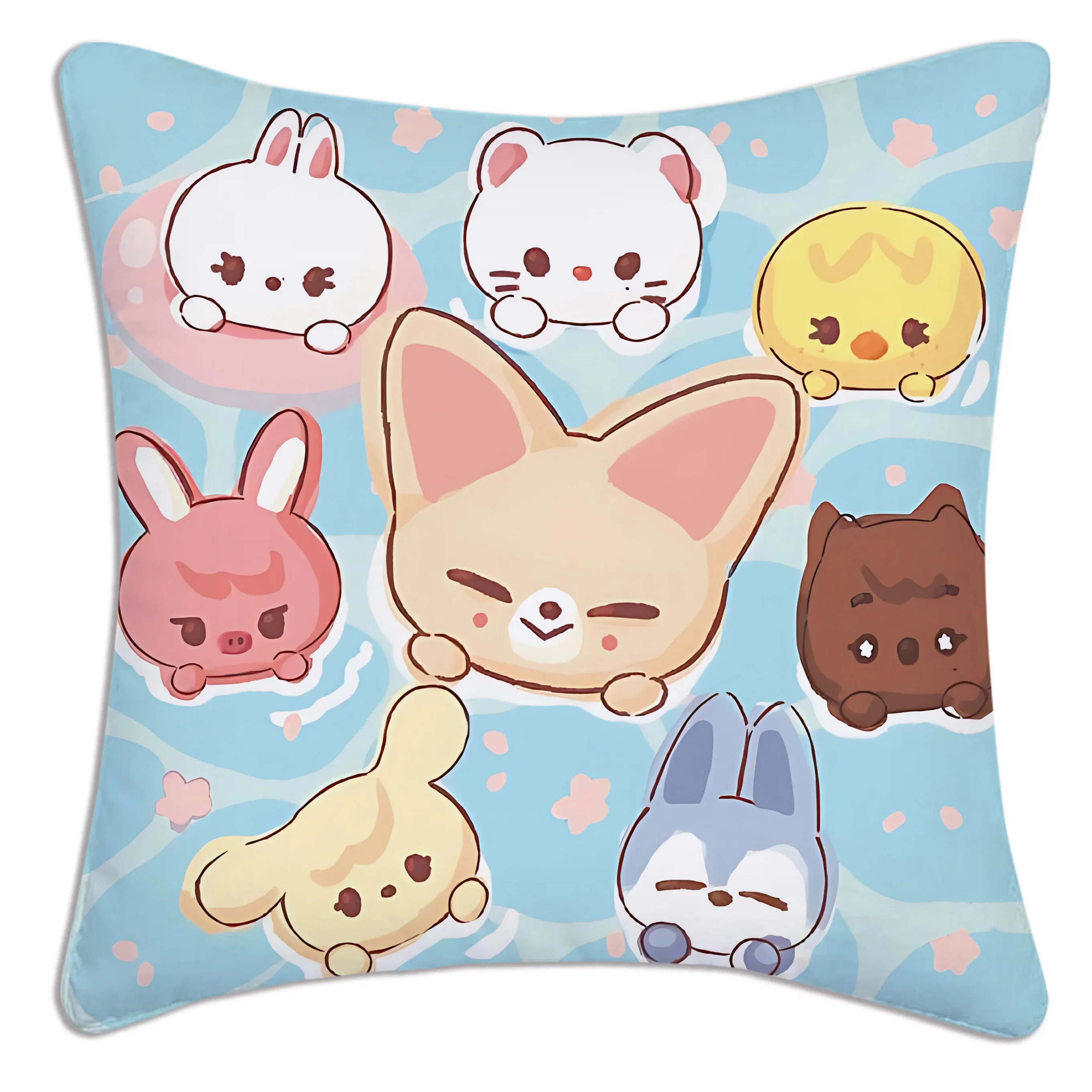 

Pillow S-Skzoo-o k-Kpops Covers Cartoon Sofa Decorative Home Double-sided Printing Short Plush Cute Cushion Cover