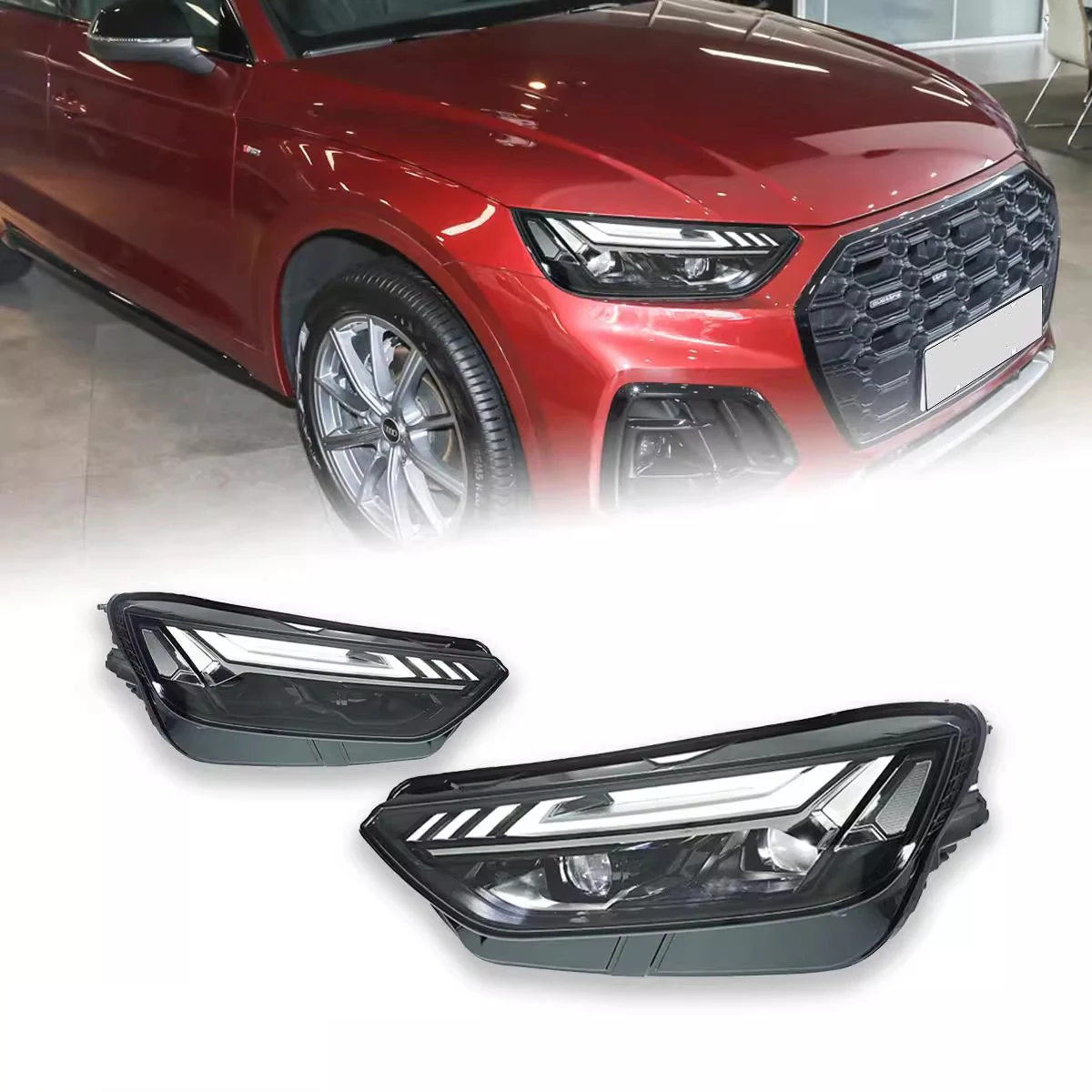 

2 pcs Car Headlights For Audi Q5 2021 2022 2023 2024 Upgrade High Configure Front DRL Turn Signal Light LED Headlamp Assembly