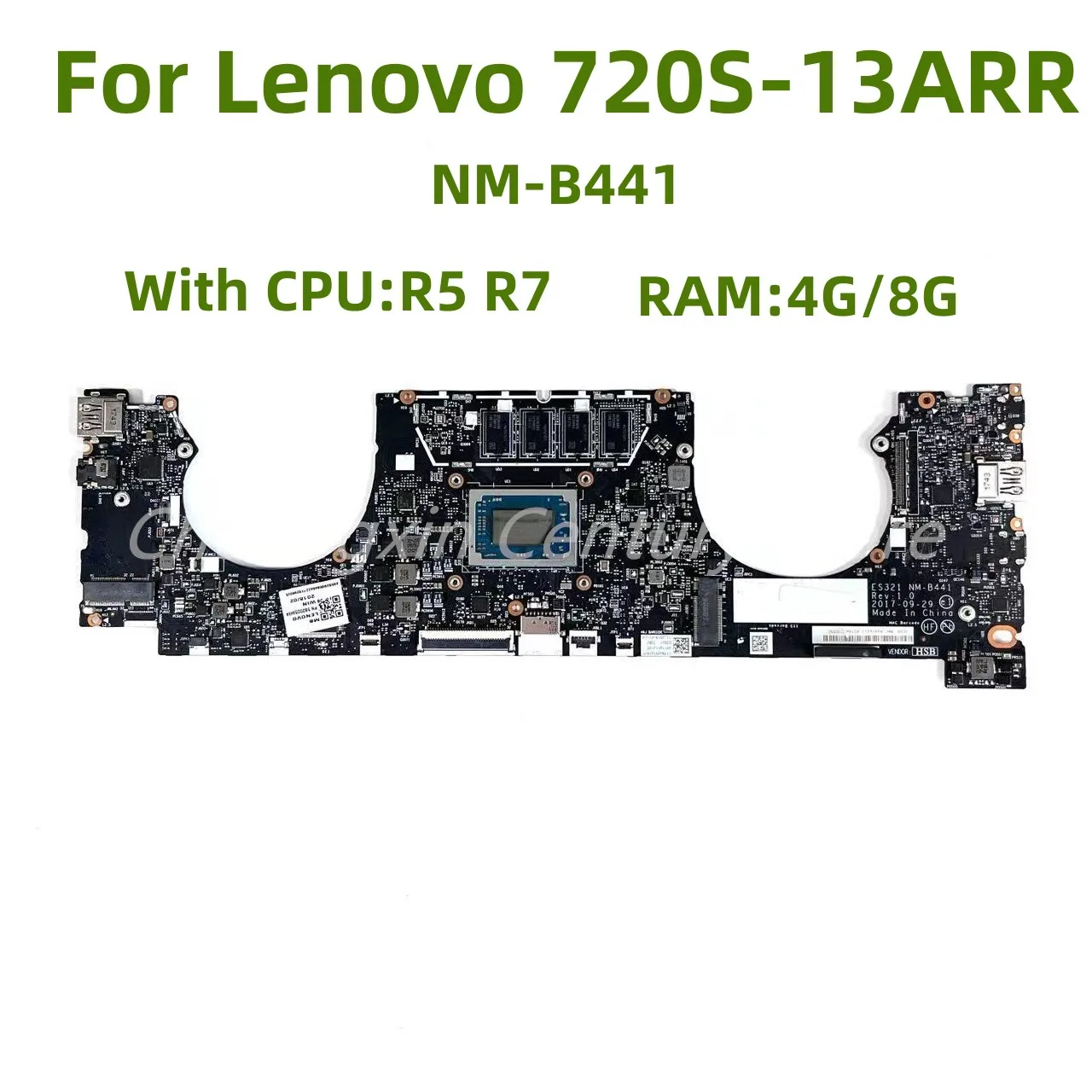 NM-B441 convient à la carte mère d'ordinateur portable Lenovo 720S-13ARR CPU: R5-2500U R7-2700U RAM: 4G/8G 100% testé et reprise é normalement