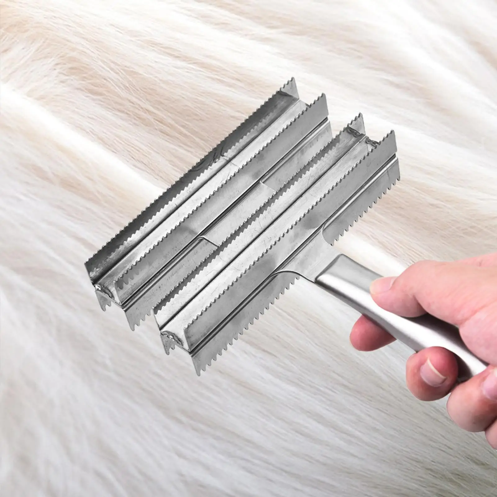 Pet Rake Comb Brush Horse Brush Comb Metal Shedding Blade Shaving Farm Supplies Pet Grooming Brush for All Dogs Types Donkeys