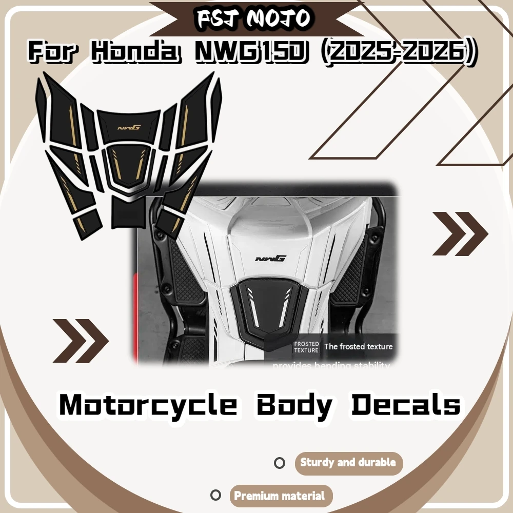 For Honda NWG150 2025‑2026 3mm Rubber Tank Decor Sticker Flexible Bend‑Stable Anti‑Abrasion Motorcycle Film Mod Accessories