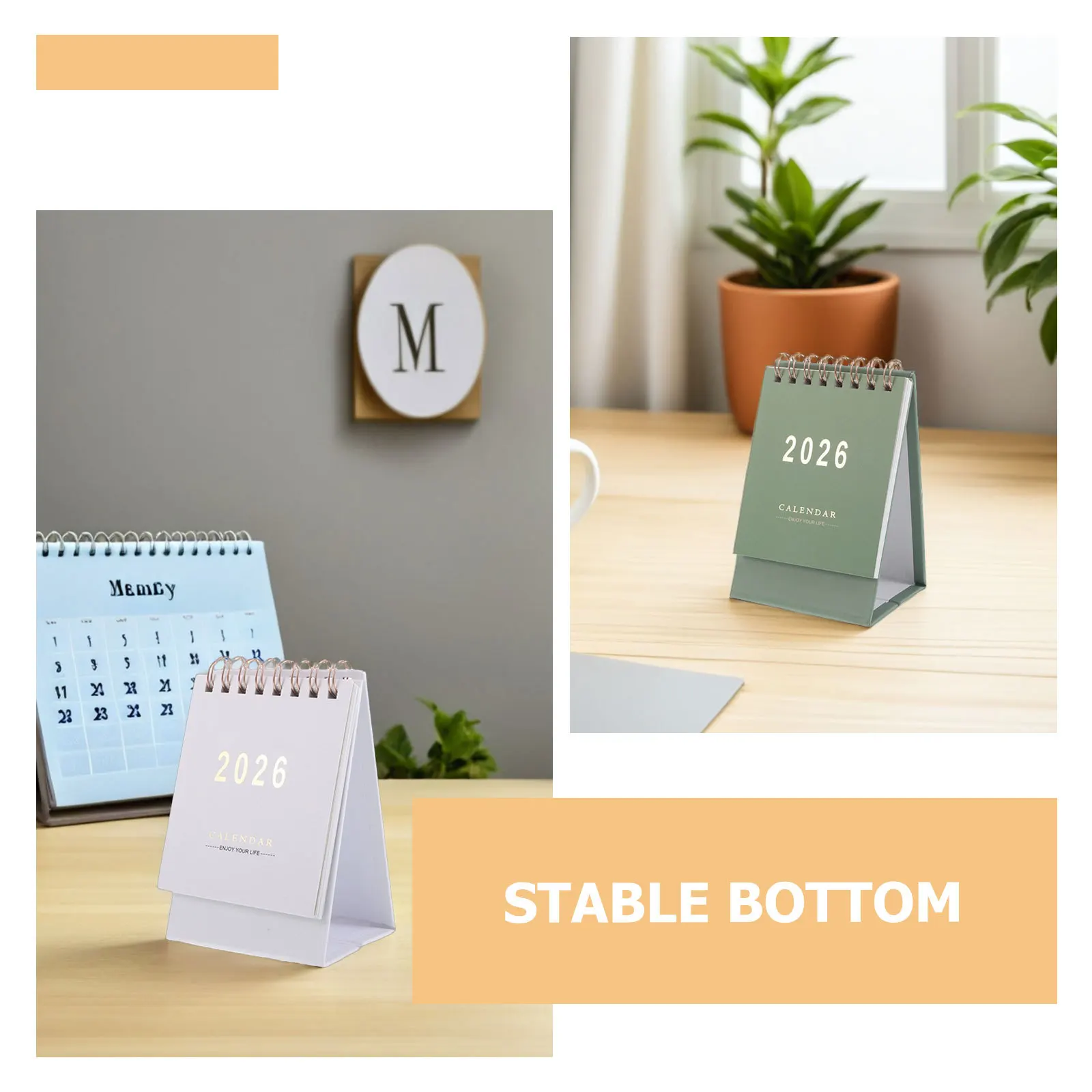 Calendrier de bureau quotidien, 6 pièces, décoration de bureau académique, Mini planificateur pliable, mémo 2026