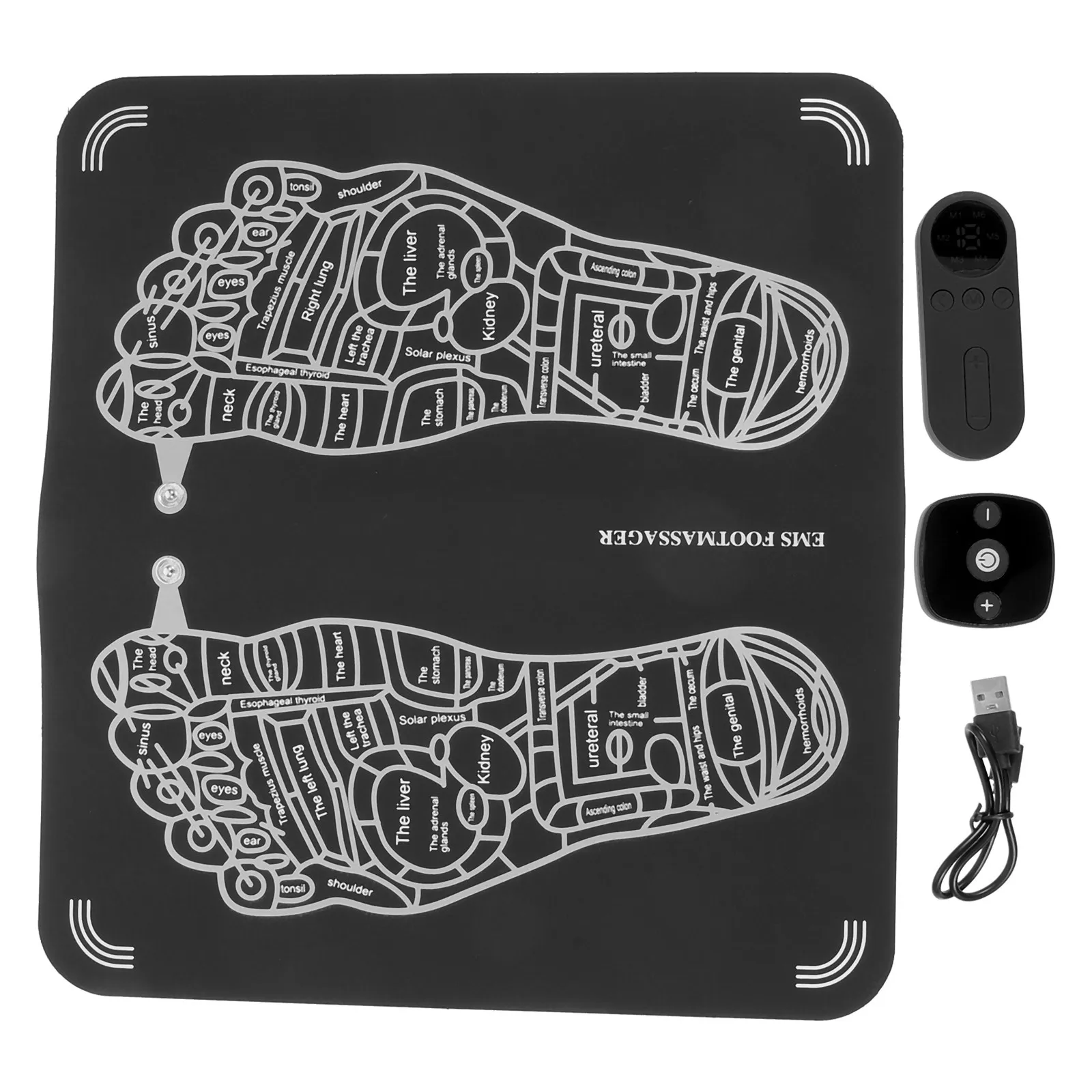 Cuscino per massaggio ai piedi Ricarica USB Massaggiatore elettrico per piedi 6 Manipolazioni di base 15 livelli di intensità Allevia il dolore muscolare