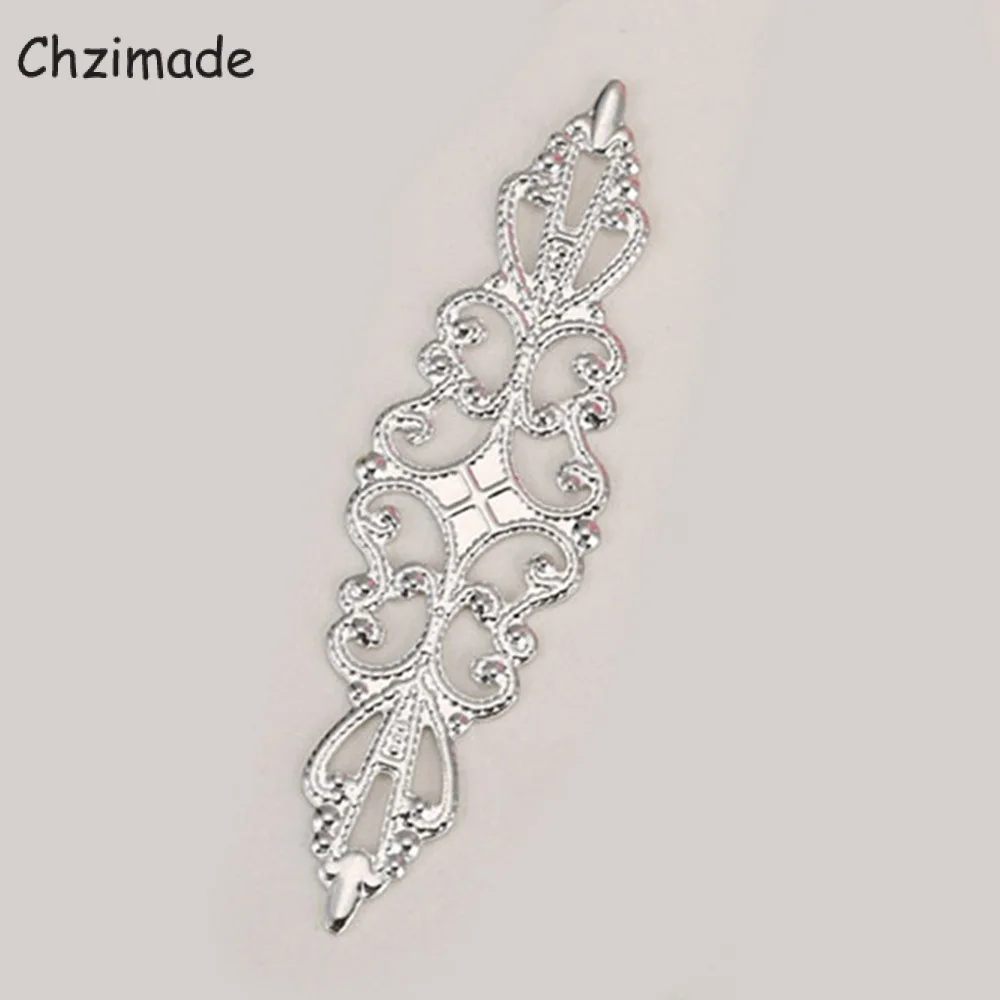 Chzimade 20Pcs Filigree Wraps Metal Hollow Flower Scrapbook Charms For Embellishment Scrapbook DIY Jewelry Handmade Crafts