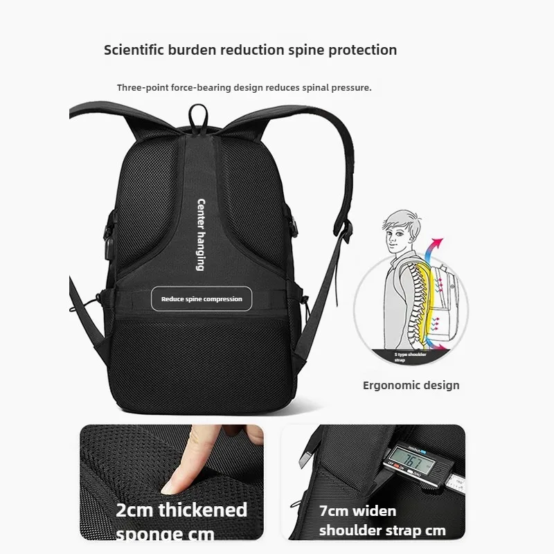 Backpack Men's large capacity business travel bag Computer backpack hiking bag junior high school student bag