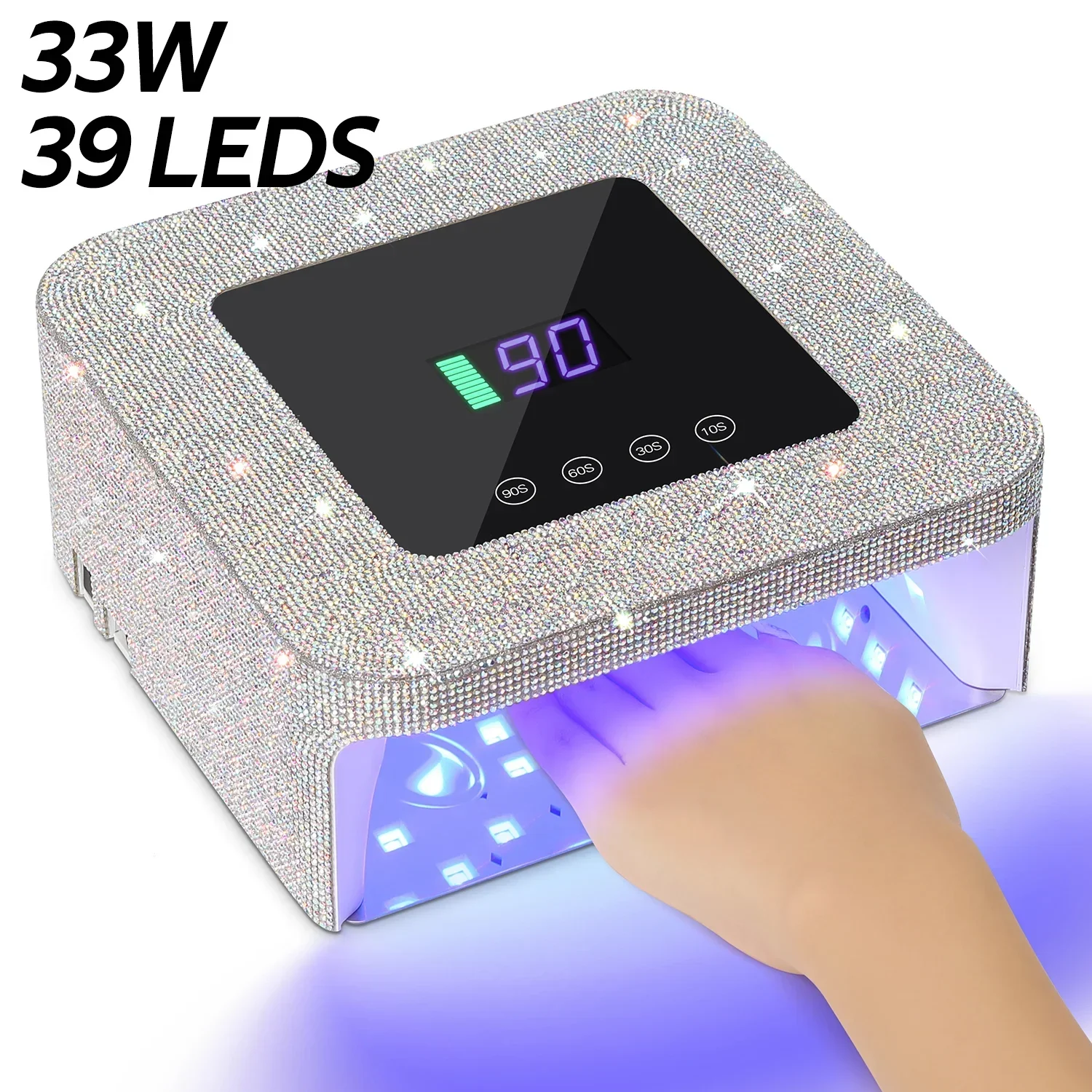 DianaBeauty UV LED 네일 램프, 충전식 33 LED 네일 드라이어, 터치 스크린, 4 타이머, 네일 아트 매니큐어 램프, 손톱용 UV 캐빈