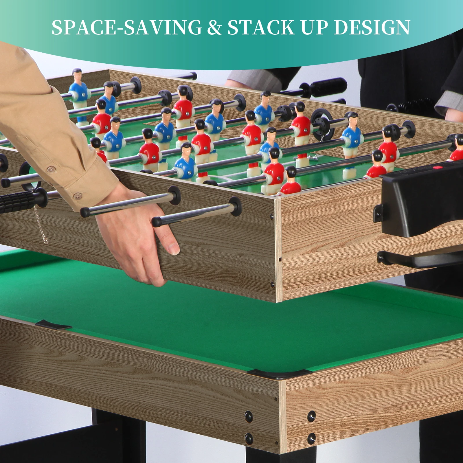 12-In-1 Combo Spel Tafel Set Voor Thuis, Multi-Spel Tafel Voor Volwassenen Met Hockey, Tafelvoetbal, Zwembad, Shuffleboard, Ping Pong, Schaken,