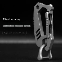 Fashion Creative EDC Titanium Alloy Mechanical Press Keychain Men's Super Light Waist Hanging Car Key Chain Key Ring Gifts