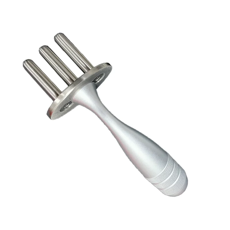 Curved-Handle Three-Pronged Magnetic Fork Gua Sha Scraping Tool – Stainless Steel  for Muscle Relaxation Remove Acid